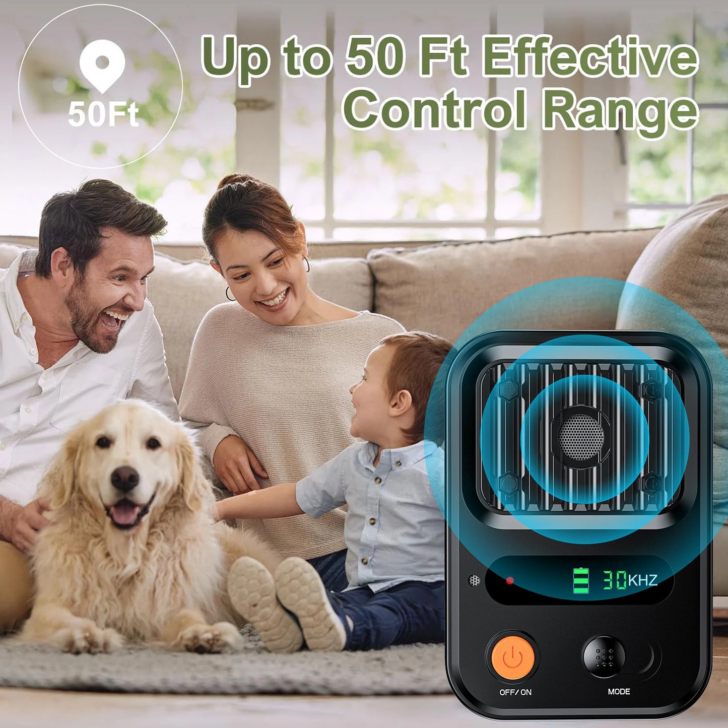 2025 New Ultrasonic Dog Repellent, Large Powerful Bark Control Device, Portable Handheld Trainer with Color Display, Instant Res